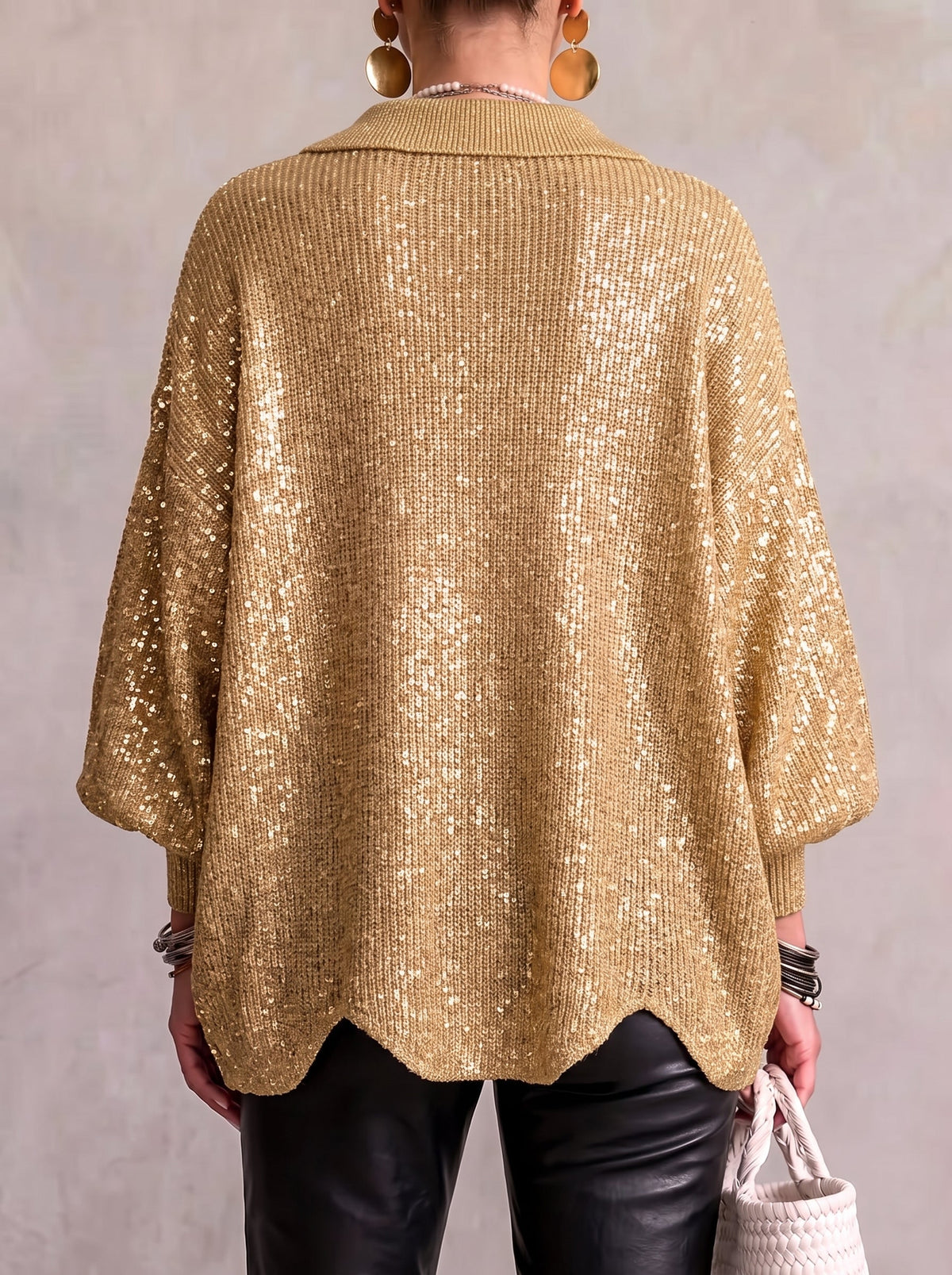 Cárdigan de Punto Oversize con Botones Metálicos
