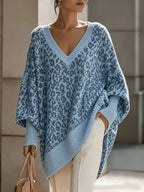 Top de Punto con Cuello Alto Abotonado y Rayas