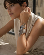 Ornella | Abstract Cuff Bracelet with Ripple Detail