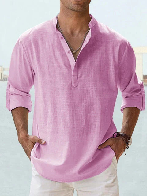 Camisa Coreana Levante Algodón Estival Texturizado