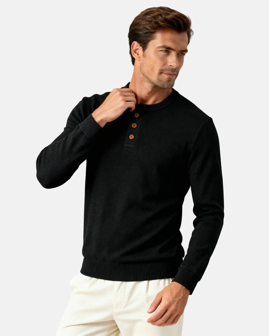 Camiseta henley de manga larga Camden - LOVRA DESIGN