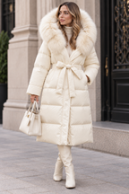 Long Faux Fur Hooded Coat