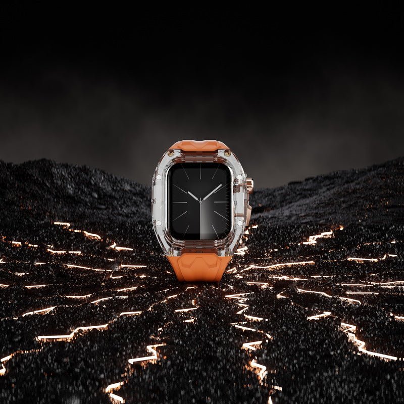Correa y carcasa para Apple Watch, estilo Richard Mille, caja transparente, TPU flexible, modelo Jankre