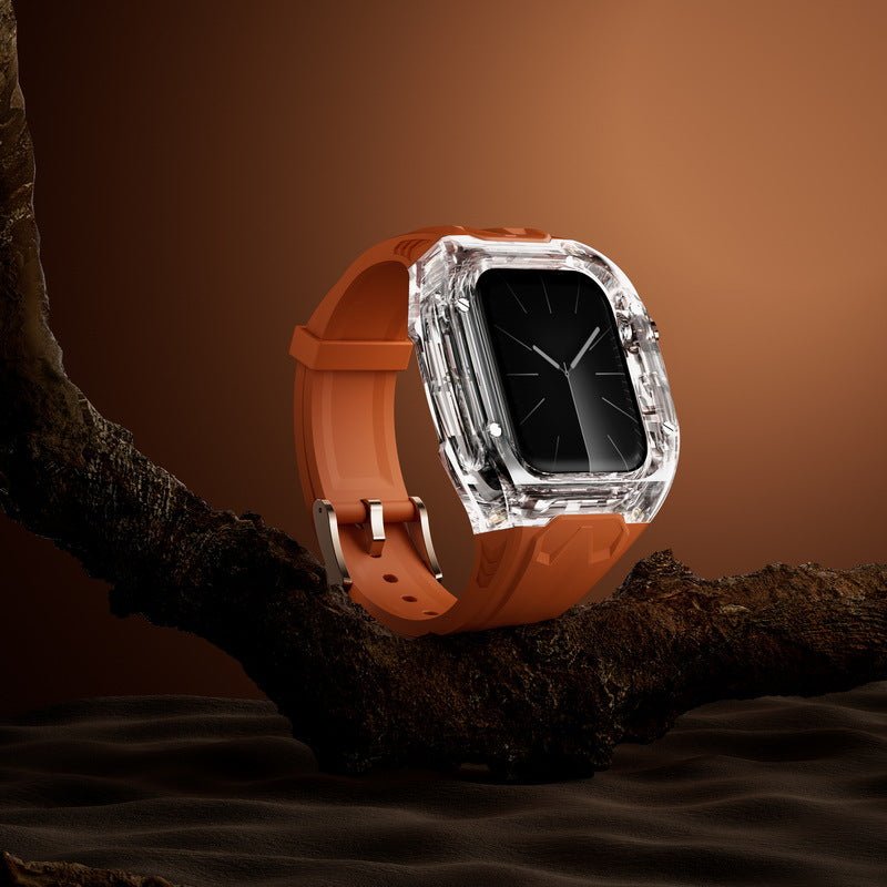 Correa y carcasa para Apple Watch, estilo Richard Mille, caja transparente, TPU flexible, modelo Jankre