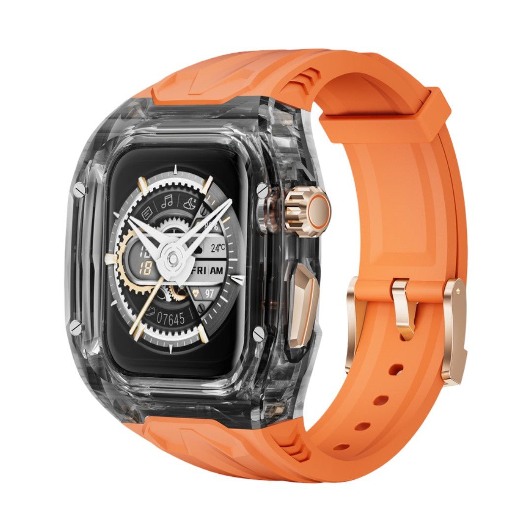 Correa y carcasa para Apple Watch, estilo Richard Mille, caja transparente, TPU flexible, modelo Jankre