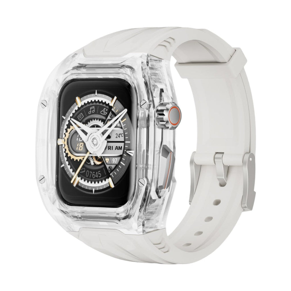 Correa y carcasa para Apple Watch, estilo Richard Mille, caja transparente, TPU flexible, modelo Jankre