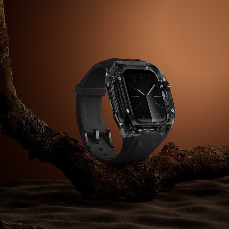 Correa y carcasa para Apple Watch, estilo Richard Mille, caja transparente, TPU flexible, modelo Jankre