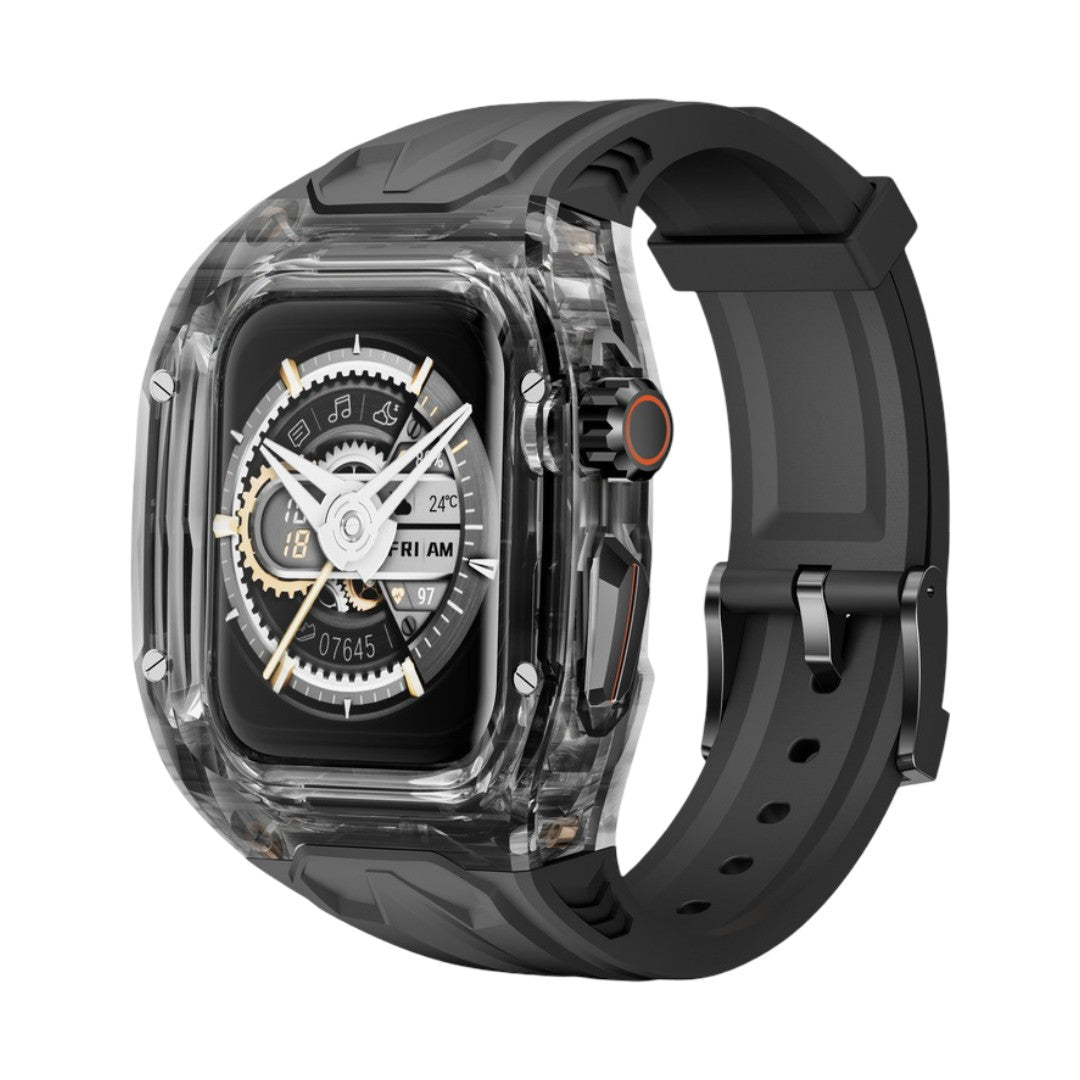 Correa y carcasa para Apple Watch, estilo Richard Mille, caja transparente, TPU flexible, modelo Jankre