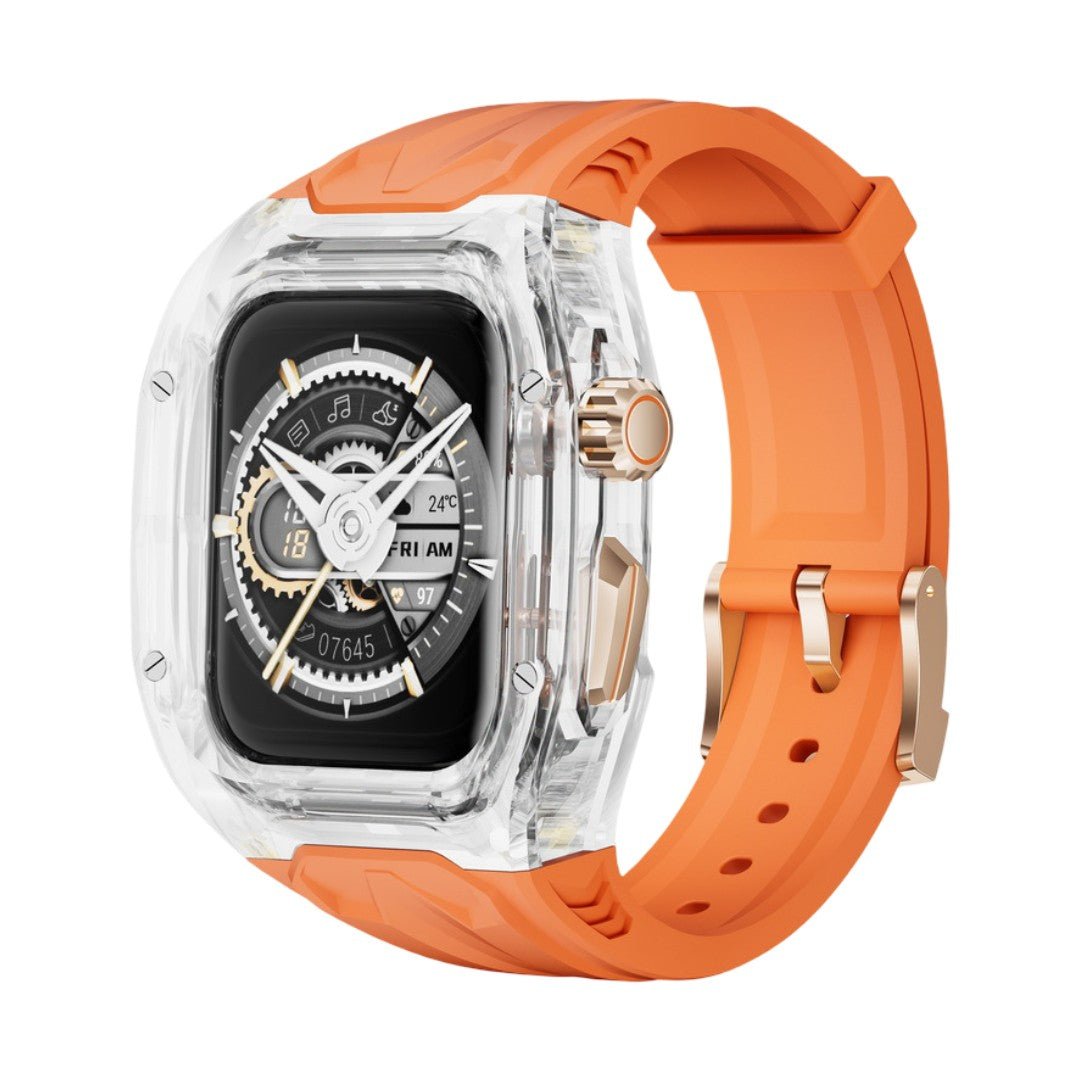 Correa y carcasa para Apple Watch, estilo Richard Mille, caja transparente, TPU flexible, modelo Jankre