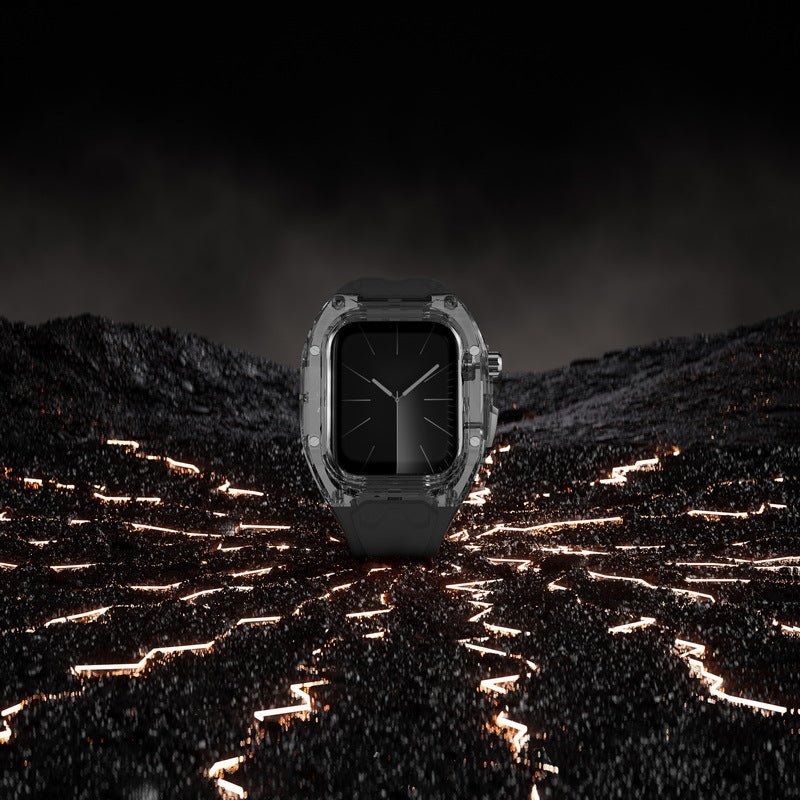 Correa y carcasa para Apple Watch, estilo Richard Mille, caja transparente, TPU flexible, modelo Jankre