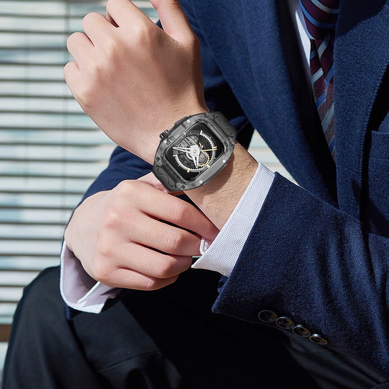 Correa y carcasa para Apple Watch, estilo Richard Mille, caja transparente, TPU flexible, modelo Jankre