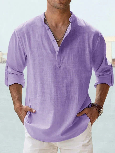 Camisa Coreana Levante Algodón Estival Texturizado