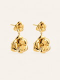 Rowan | Floral Drop Earrings with Polished Finish