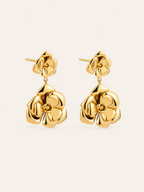 Rowan | Floral Drop Earrings with Polished Finish