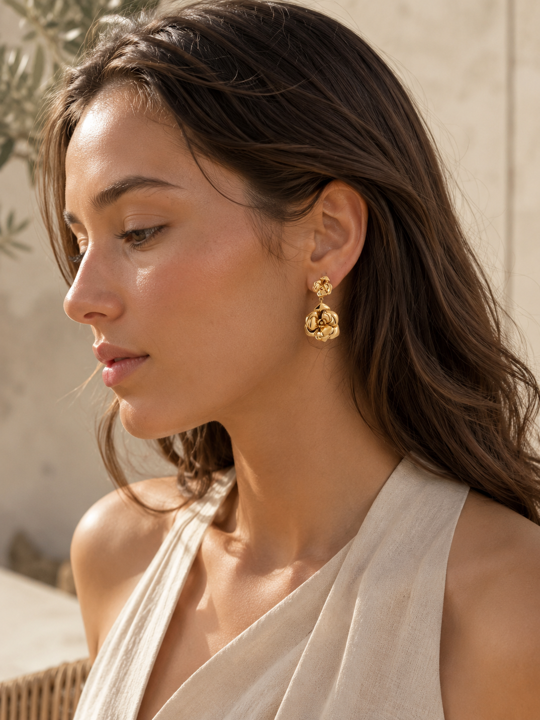 Pendientes Largos de Flor