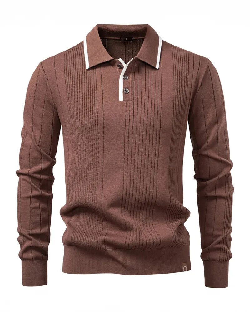 Polo de punto de manga larga Bruno - LOVRA DESIGN