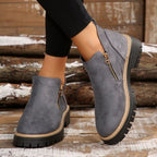 Botas de mujer con puntera redonda y cremallera lateral - LOVRA DESIGN