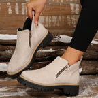 Botas de mujer con puntera redonda y cremallera lateral - LOVRA DESIGN