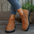 Botas de mujer con puntera redonda y cremallera lateral - LOVRA DESIGN