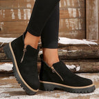 Botas de mujer con puntera redonda y cremallera lateral - LOVRA DESIGN