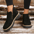 Botas de mujer con puntera redonda y cremallera lateral - LOVRA DESIGN