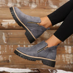 Botas de mujer con puntera redonda y cremallera lateral - LOVRA DESIGN