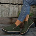 Botas de mujer con puntera redonda y cremallera lateral - LOVRA DESIGN