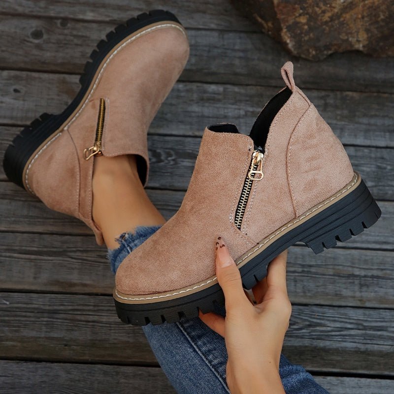 Botas de mujer con puntera redonda y cremallera lateral - LOVRA DESIGN