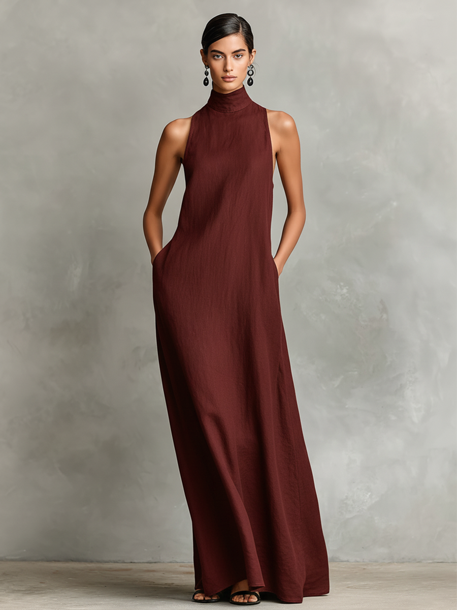 Minimalist long black dress
