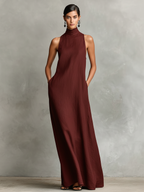 Minimalist long black dress