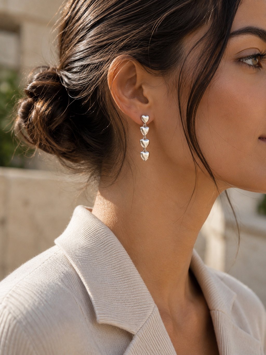 Pendientes con Tres Corazones