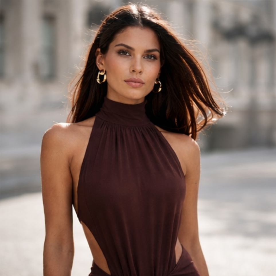 Vestido Altea  Espalda Infinita y Cuello Halter