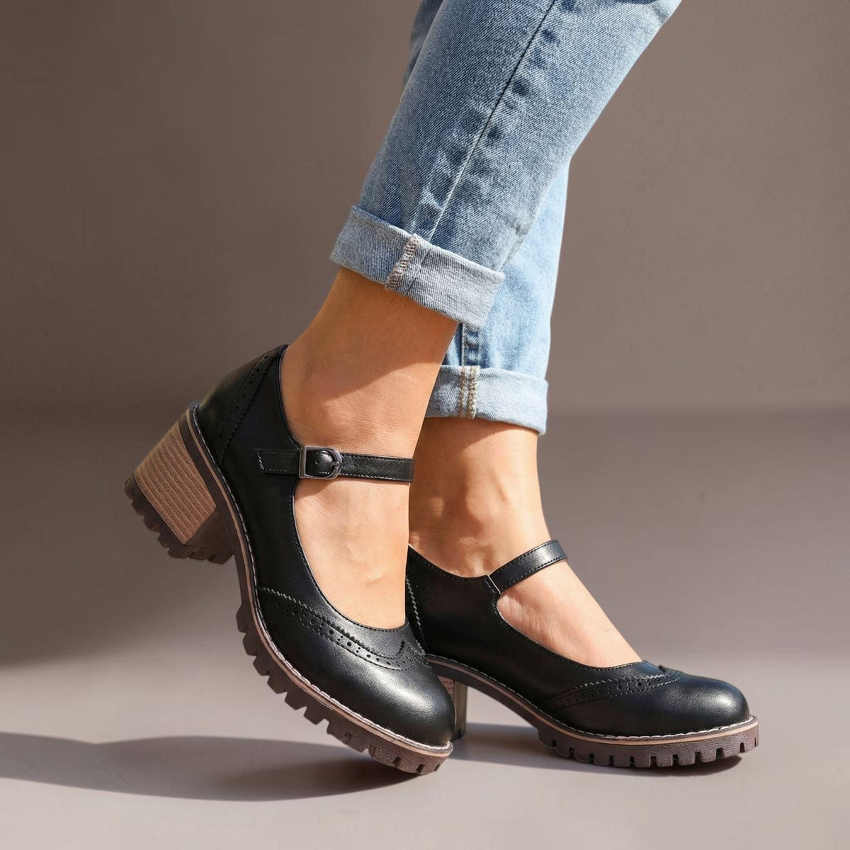 Merceditas Blucher con Tacón Cuadrado - LOVRA DESIGN