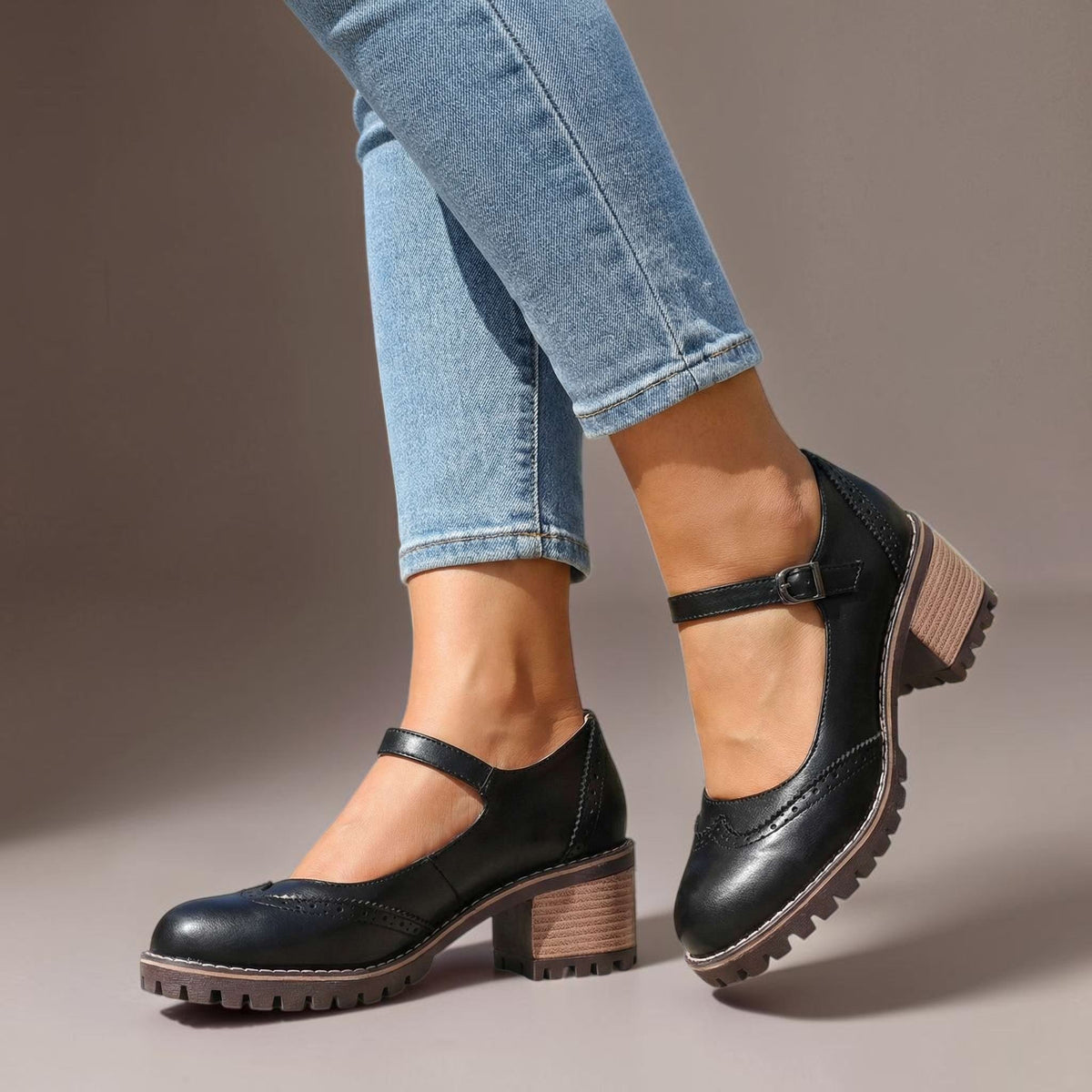 Merceditas Blucher con Tacón Cuadrado - LOVRA DESIGN