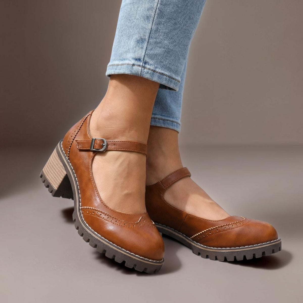 Merceditas Blucher con Tacón Cuadrado - LOVRA DESIGN
