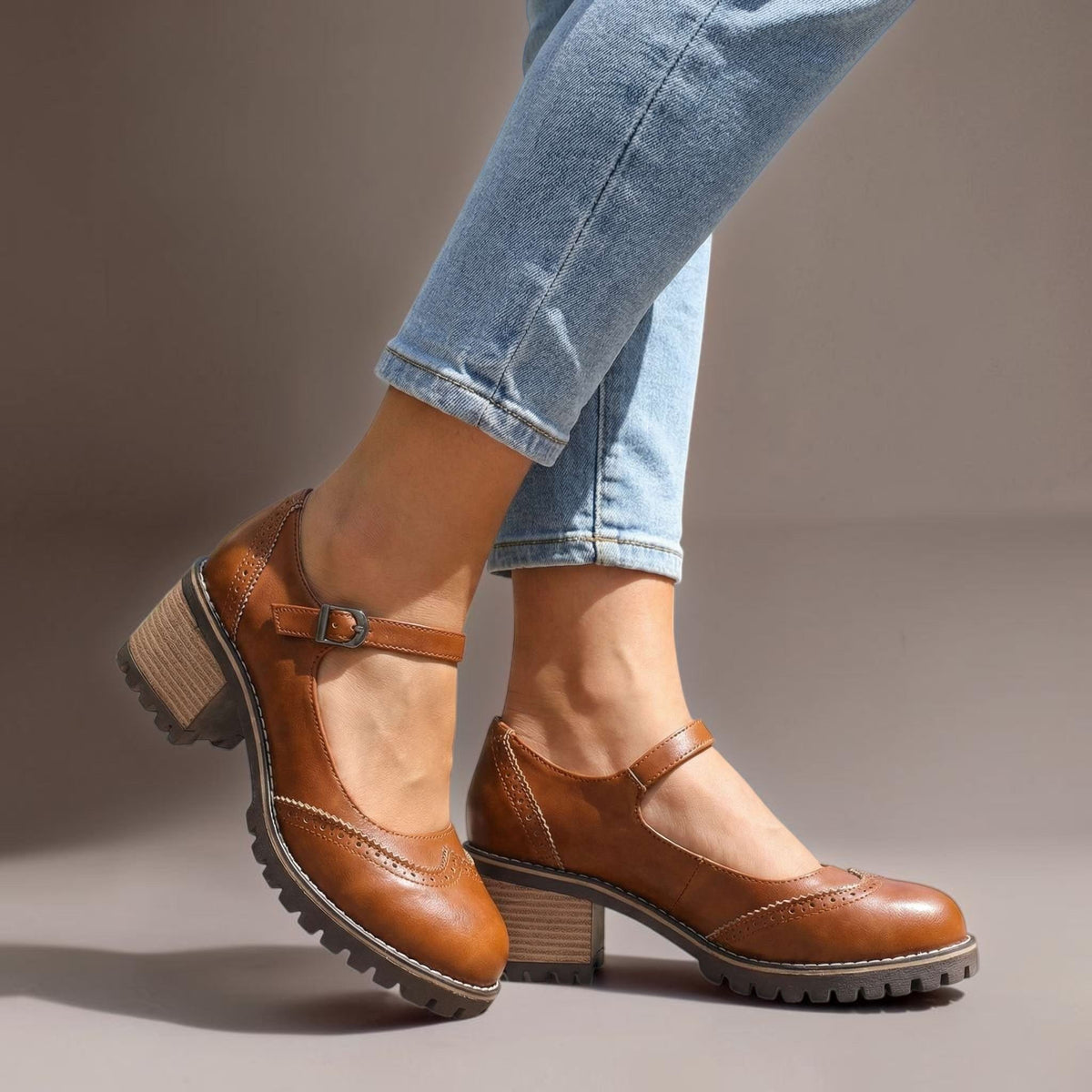 Merceditas Blucher con Tacón Cuadrado - LOVRA DESIGN