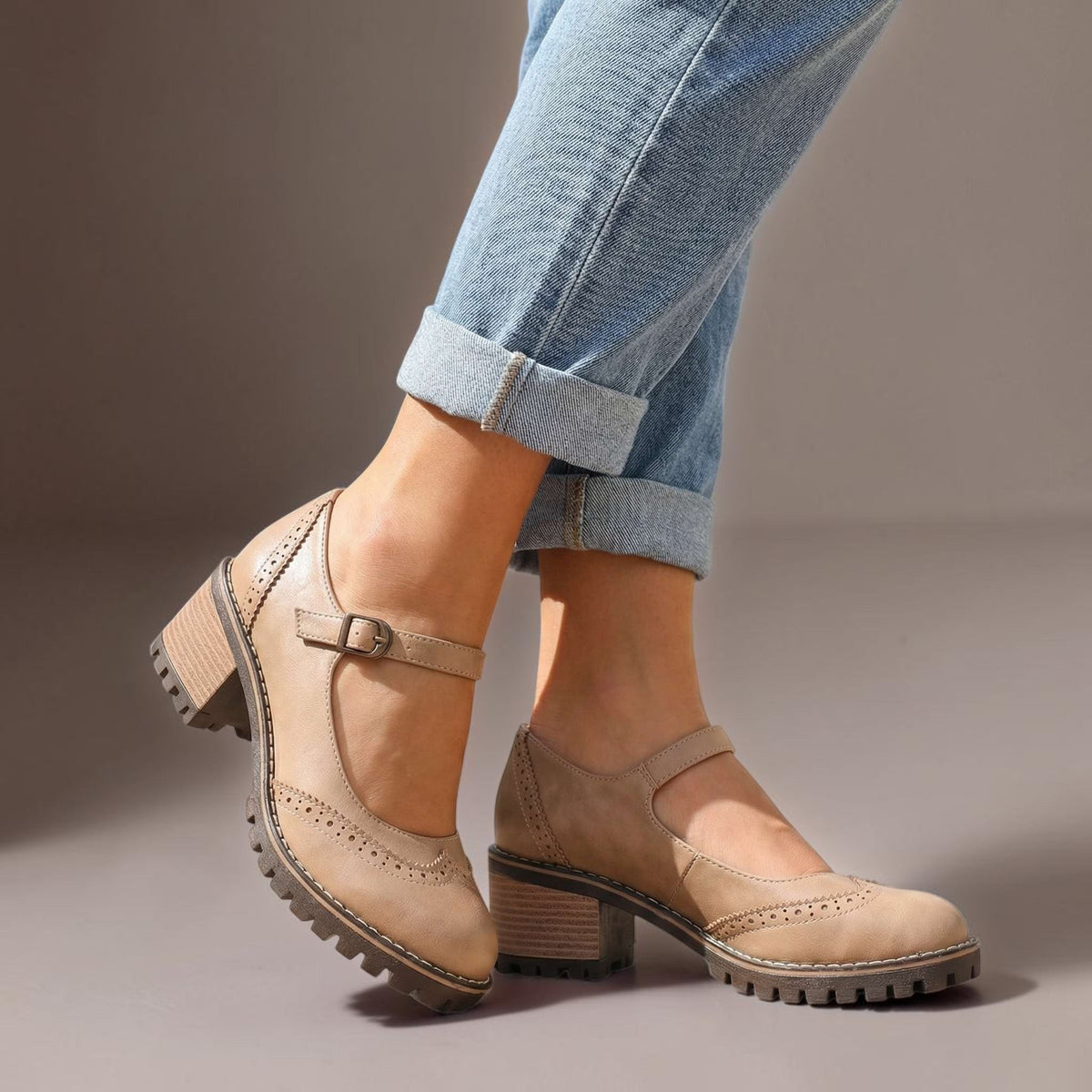 Merceditas Blucher con Tacón Cuadrado - LOVRA DESIGN