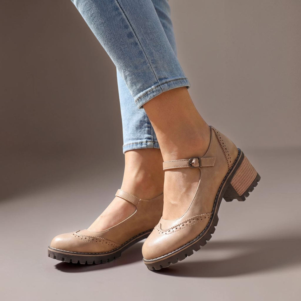 Merceditas Blucher con Tacón Cuadrado - LOVRA DESIGN