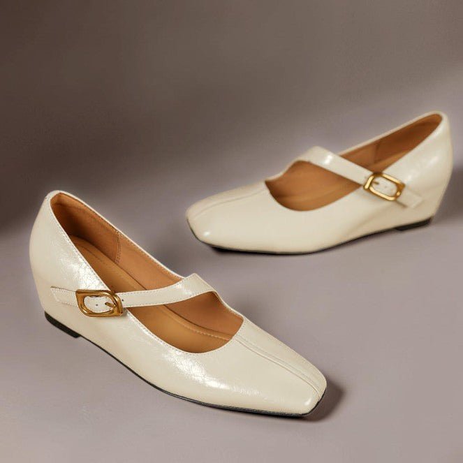 Merceditas de Punta Cuadrada con Cuña Oculta - LOVRA DESIGN