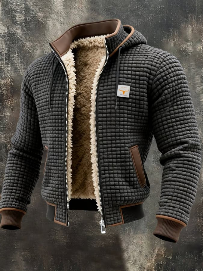 Chaqueta retro con capucha y cremallera - LOVRA DESIGN