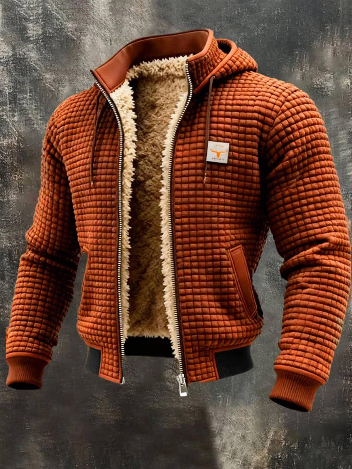 Chaqueta retro con capucha y cremallera - LOVRA DESIGN