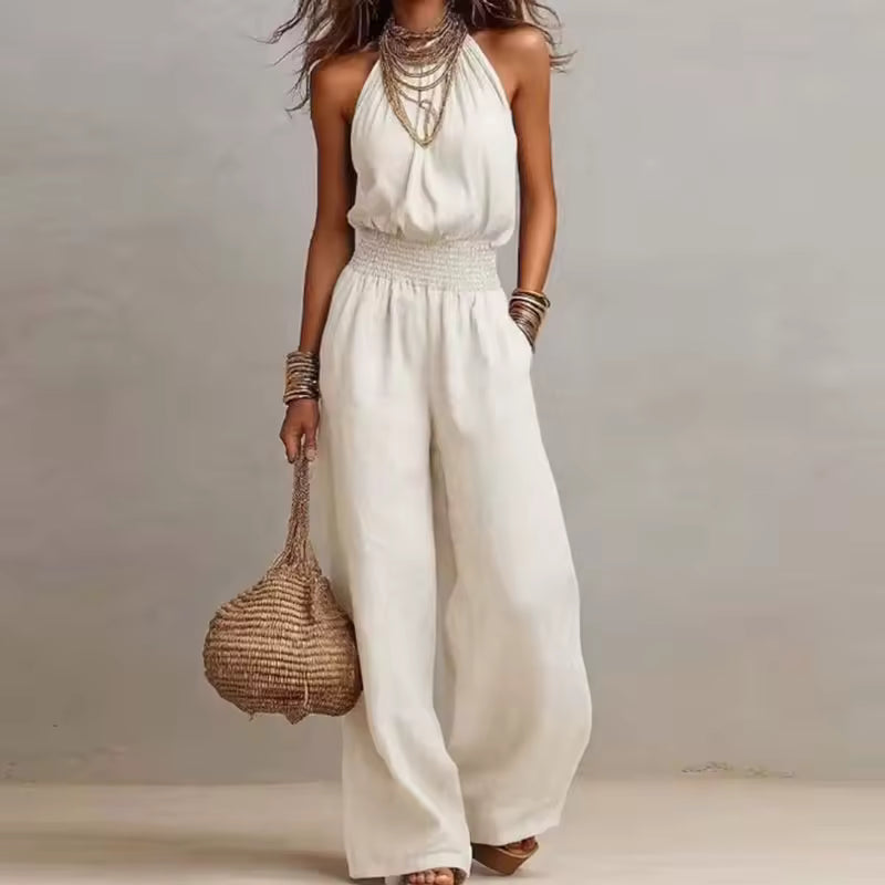 MONO HALTER CON CINTURA AJUSTADA